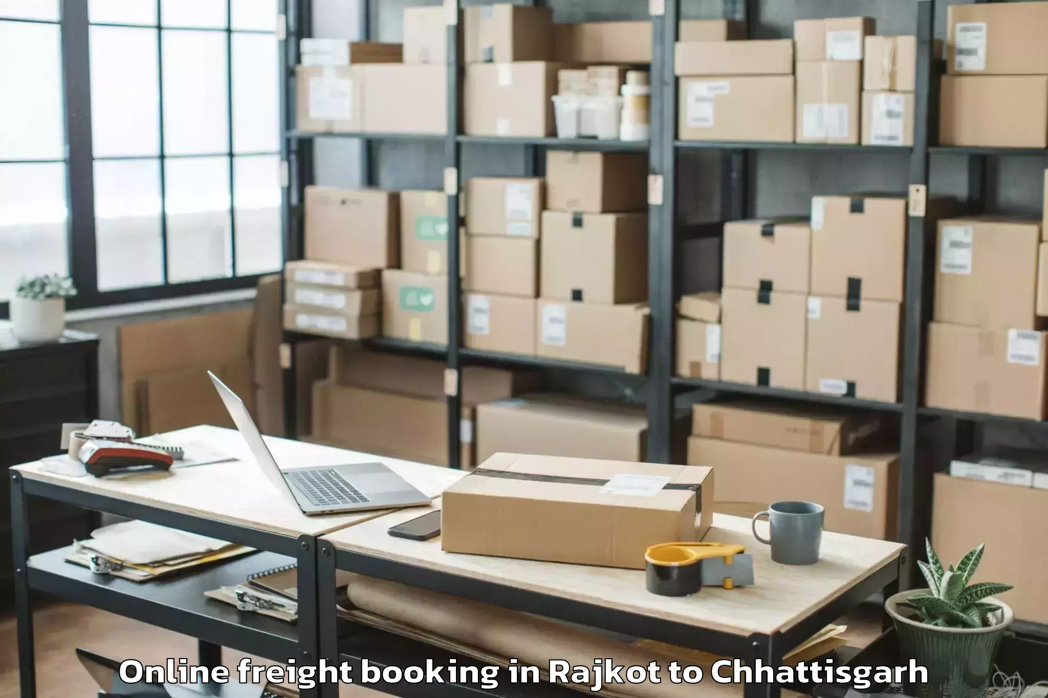 Top Rajkot to Jashpur Nagar Online Freight Booking Available